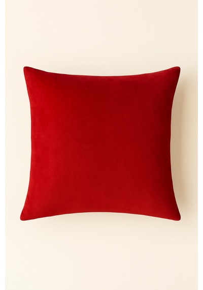 Luna Serisi Kadife Dokulu Kırlent Kılıfı 45 X 45 Cm - Kırmızı