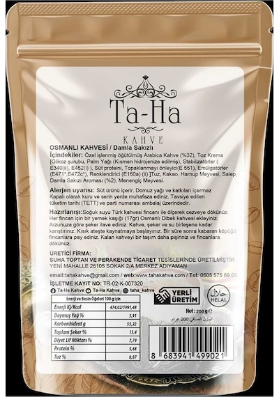 ta-ha kahve 2018 Ta-ha Osmanlı Kahvesi 200 Gr 2 Li Set