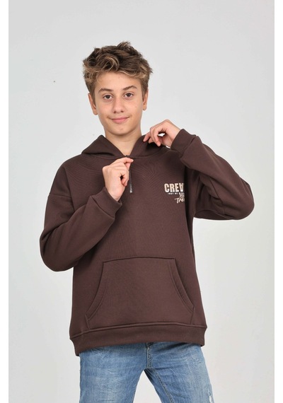 Toontoy Kids Toontoy Erkek Çocuk Create Baskılı Sweatshirt Kahverengi