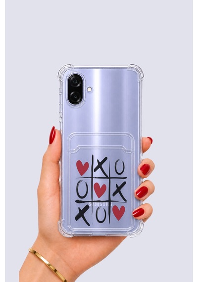 Samsung Galaxy Uyumlu A07 Kartlıklı Xoxo Desenli Kılıf