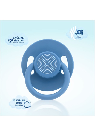 Wee Baby Cool Yuvarlak Uçlu Emzik No:3 Mavi 18+ Ay