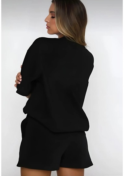 Hırsch Kadın Siyah Oversize Yazlık Baby Baskılı Şort T-shirt Takım Mat Siyah Hırsch Kadın Siyah Oversize Yazlık Baby Baskılı Şort T-shirt Takım Mat Siyah