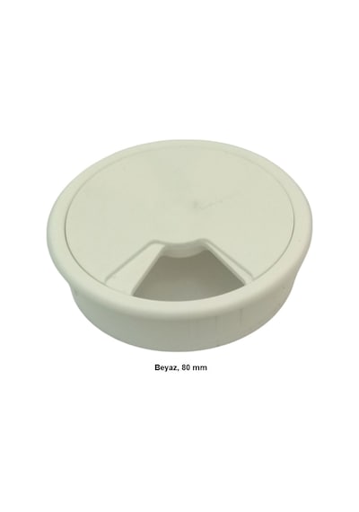 Masaüstü Kablo Kanalı Deliği Kapağı Beyaz 8 Cm