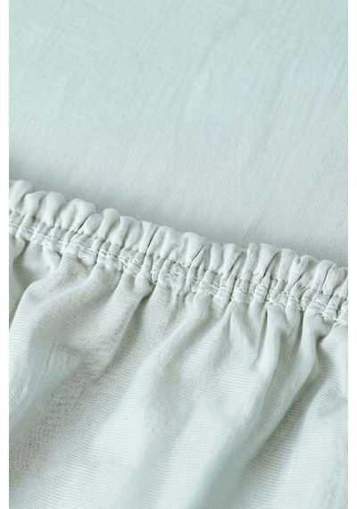 Soft Yeşil %100 Pamuklu Çift Kişilik Lastikli Çarşaf Takımı - 3 Parça Mint
