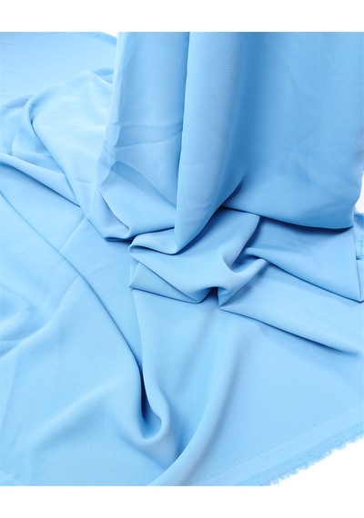 Açık Mavi Renkte 175gr/m2 Dökümlü Yumuşak Varna Krep Kumaş Elbiselik & Bluzluk 150x225cm-12629