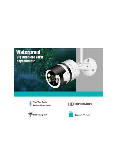 2Mp Dış Mekan Wireless Kablosuz Güvenlik Kamerası Wf40 2Mp Dış Mekan Wireless Kablosuz Güvenlik Kamerası Wf40