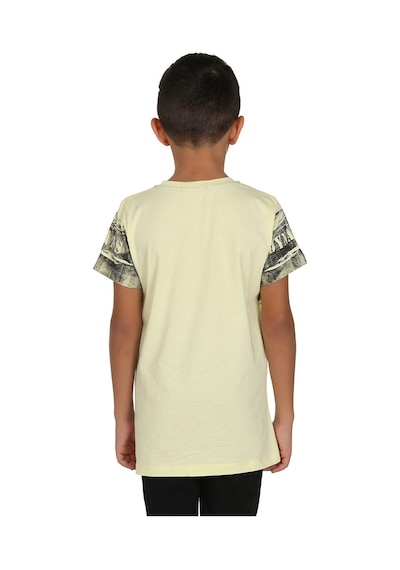 Toontoy Kids Toontoy Erkek Çocuk T-shirt Black Baskılı Sarı