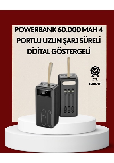 4 Çıkışlı Hızlı Şarj Destekli Powerbank Açık