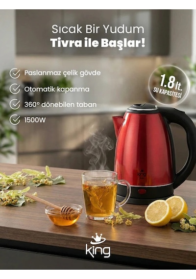 Kıng K3105 1.8 L Tivra Su Isıtıcı