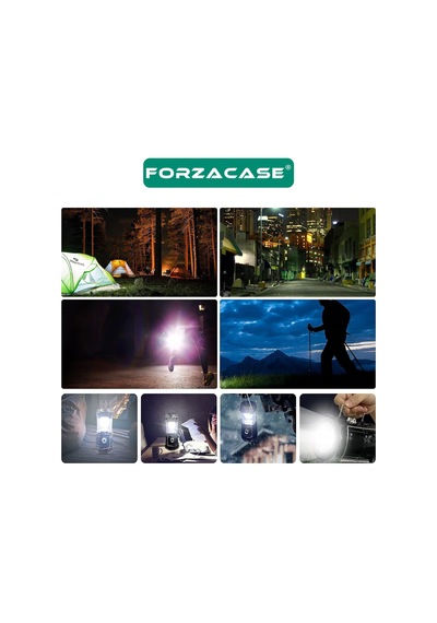 Forzacase Güneş Enerjili 20w Iki Fonksiyon Kamp Feneri - Fc090k Kahverengi