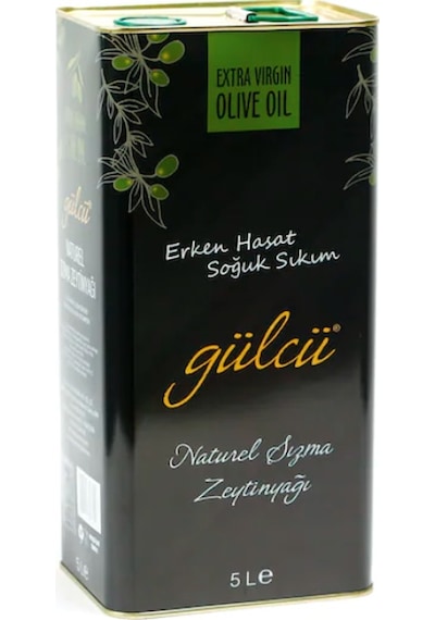Gülcü Erken Hasat Soğuk Sıkım Natural Sızma Zeytinyağı Teneke 5 L