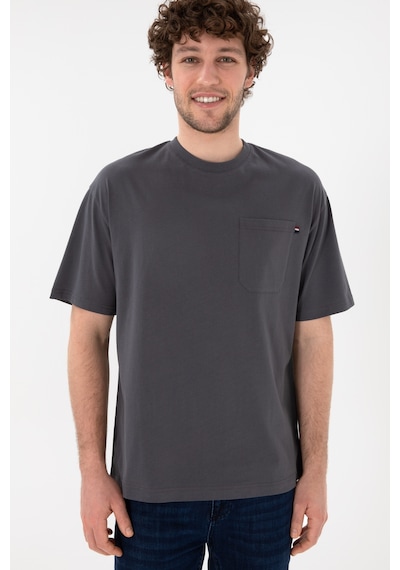U.S. Polo Assn. Erkek Comfort Fit Bisiklet Yaka Antrasit Tişört 50305990-VR006