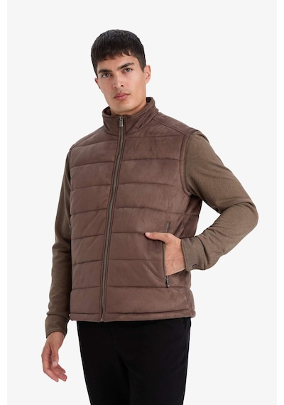 Defacto Slim Fit Dar Kesim Dik Yaka Astarlı Süet Yelek F7753ax26spbn534 Kahve-bn534
