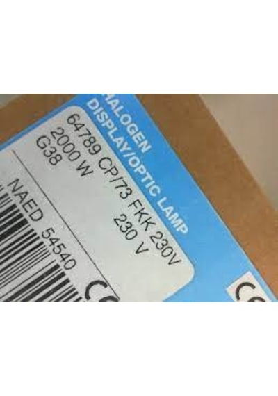 Osram 2000 W Sahne Ampulu 64789 Cp/73 Fkk 240V G38 Duy