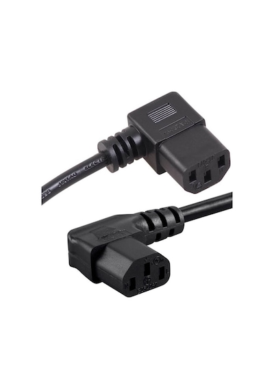 C13 Power Güç Kablosu 90° Derece L Uç Sol Açılı - 1.8 mt