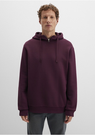 Mavi - Fermuar Detaylı Kapüşonlu Bordo Sweatshirt 0s10473-70434