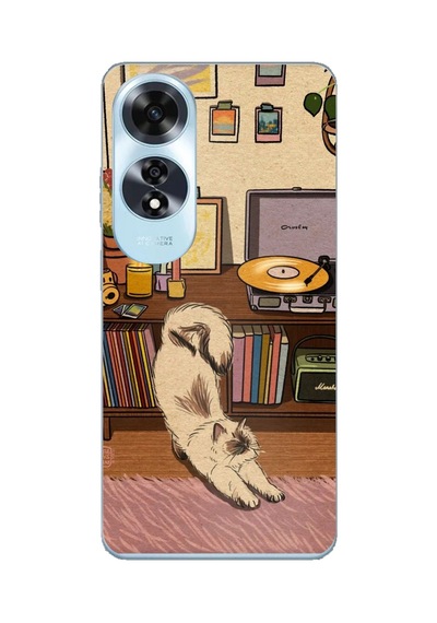 Oppo A60 Uyumlu Nostaljik Köpek Tasarımlı Baskılı Silikon Kılıf