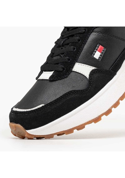Tommy Hilfiger Kadın Marka Logolu Günlük Kullanıma Uygun Siyah Sneaker En0en03123 Bds