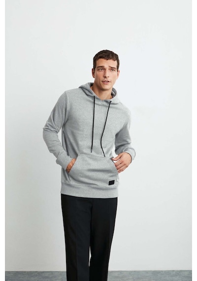 Grimelange Jorge  Erkek Yumuşacık Kapüşonlu Organik Pamuk Kanguru Cepli Regular Grimelanj Sweatshirt
