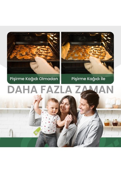 Papro Doğal Fırın Pişirme Kağıdı 40 Yaprak 4x10 , 37x42 Cm Kesilmiş Yağlı Kağıt, Yapışmaz Pfas Free Fır Diğer