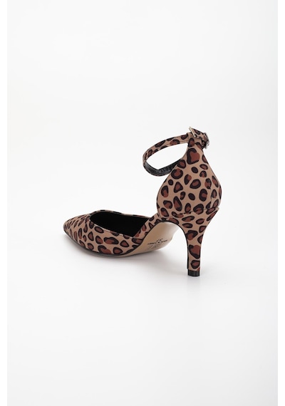 Dilimler Ayakkabı Büyük Numara Kadın Topuklu Ayakkabı Leopar Saten Karnı Yarık Model Baretli-3663 Leopar Dilimler Ayakkabı Büyük Numara Kadın Topuklu Ayakkabı Leopar Saten Karnı Yarık Model Baretli-3663 Leopar