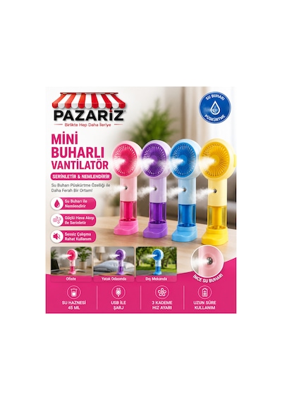 Su Buharı Püskürtmeli Vantilatör Şarjlı El Fanı Nemlendirici Özellikli Taşınabilir Spreyli Şarjlı, Sessiz, Mini Vantilatör Soğutucu Buharlı Fan Mini Masaüstü El Fanı 3 Kademe Standlı Su Buharı Püskürtmeli Vantilatör Şarjlı El Fanı Nemlendirici Özellikli Taşınabilir Spreyli Şarjlı, Sessiz, Mini Vantilatör Soğutucu Buharlı Fan Mini Masaüstü El Fanı 3 Kademe Standlı