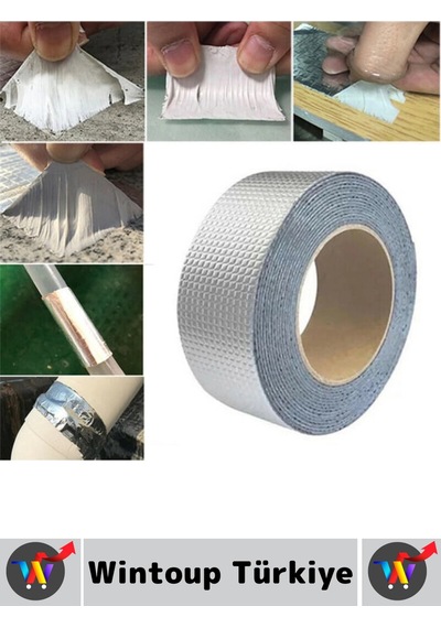 Ultra Güçlü Su Geçirmez Isıya Dayanıklı Alüminyum İzolasyon Tamirat 96 Mm X 2 Metre Çamur Bant 4 Adt