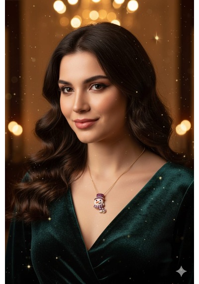 925 Ayar Kardan Adam Kolye.rose.gold.rodaj Kardan Adam Gümüş