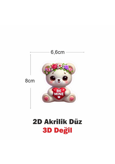 Araba Ayna Süsü, Araba Süsü, Çanta Aksesuarı - Benim Ol - Pleksi Malzeme, Uv Baskılı - 017 8x6 Cm