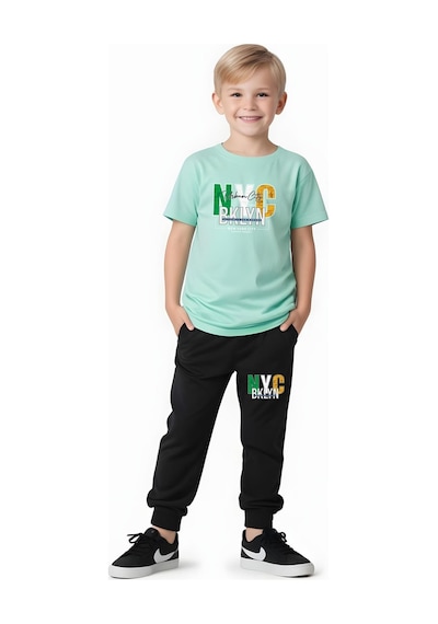 Fyk Kids Erkek Çocuk Mevsimlik Nyc Broklyn Baskılı Alt-üst Takım Mint Yeşil Fyk Kids Erkek Çocuk Mevsimlik Nyc Broklyn Baskılı Alt-üst Takım Mint Yeşil