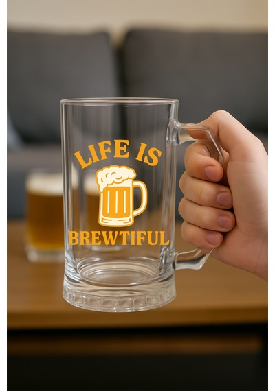 Baskılı Bira Bardağı Life