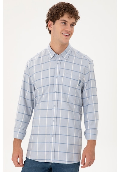 U.s. Polo Assn. Erkek Koyu Mavi Gömlek Desenli 50290277-vr032 Koyu Mavi