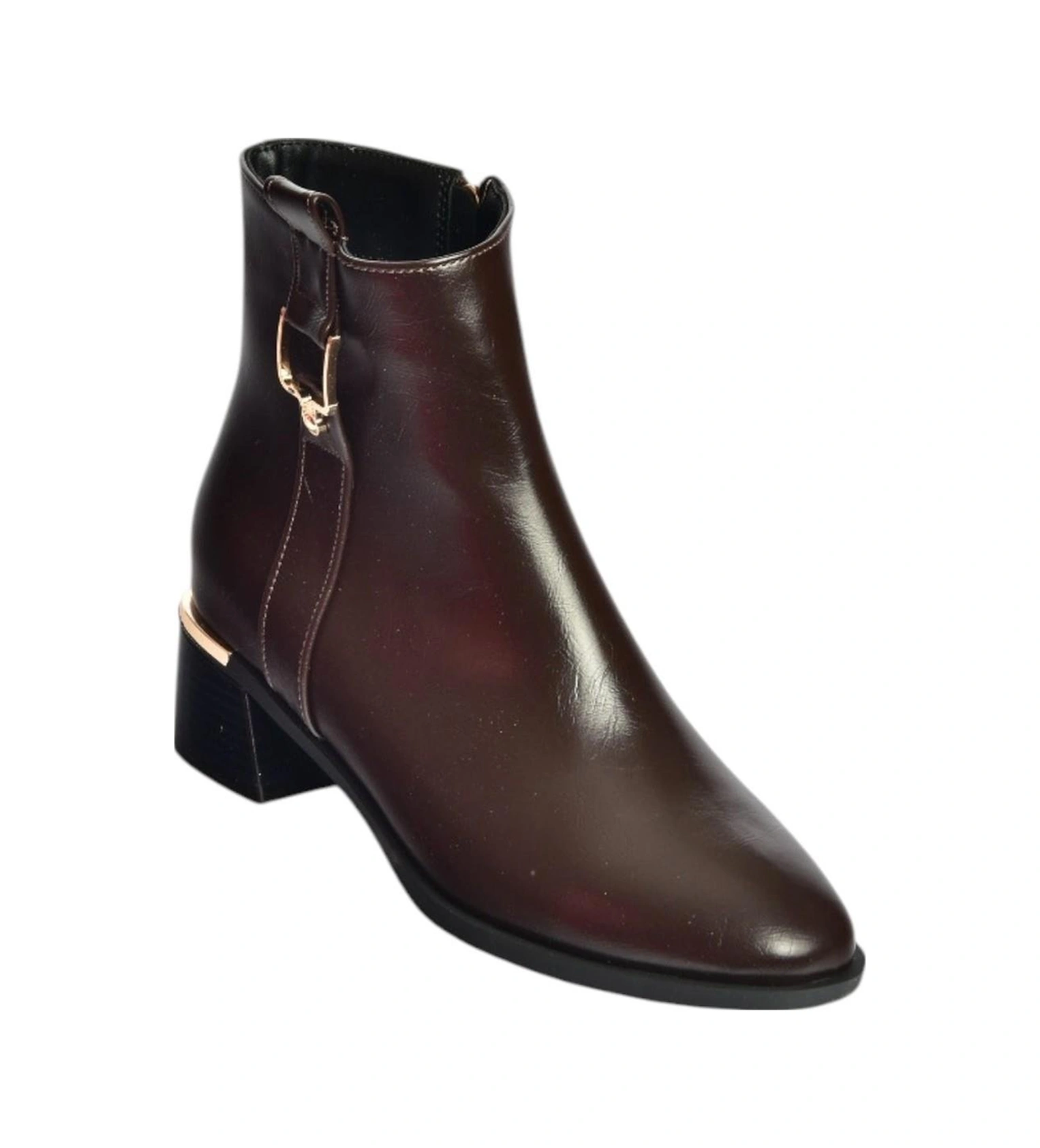 Fox Shoes V518978809 Kahverengi Alçak Topuklu Kadın Bot Kahverengi-suni Deri