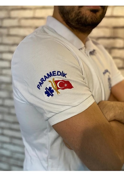 Paramedik Yazılı Beyaz Tişört Beyaz