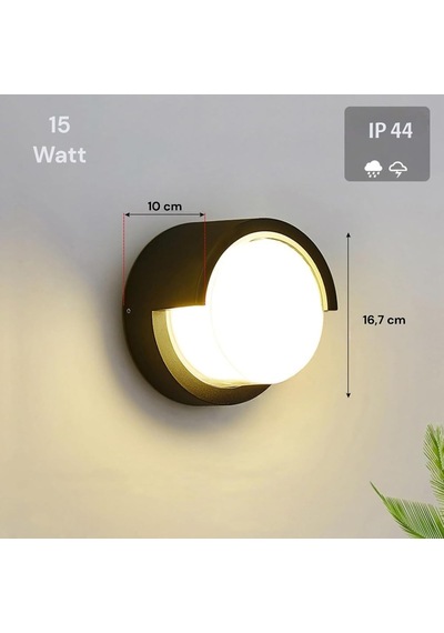 Lexroo 15w Modern Tasarım Led Aplik İç Ve Dış Mekan Duvar Lambası Cata Dominik 3200k Gün Işığı Diğer