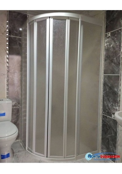 Teknesiz Oval Duşakabin Plastik Camlı Beyaz Profilli Beyaz