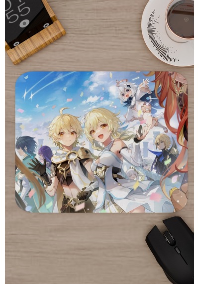 Aether Lumine Genshin Impact Anime Gacha V3 - 22x18 Gaming Mouse Pad Fare Altlığı
