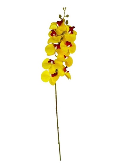 Yapay Çiçek Sarı Kırmızı Islak Orkide Gerçeksi Doku Uzun Dal 90 Cm