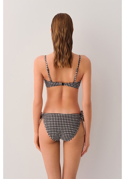 Suwen Chris Bağcıklı Bikini Alt Sb2551011571157 Siyah Ekoseli
