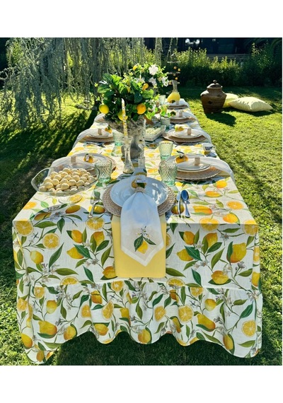 Amalfi Limon Desen Masa Örtüsü