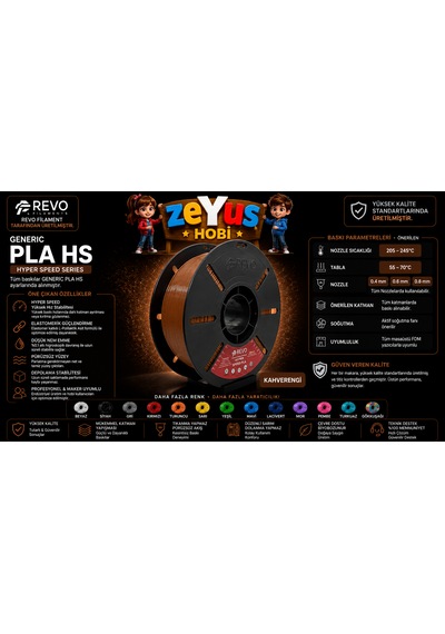Generic Pla Hs Hyper Speed Filament Kahverengi 1.75 Mm 1000 Gr Kahverengi Filament
