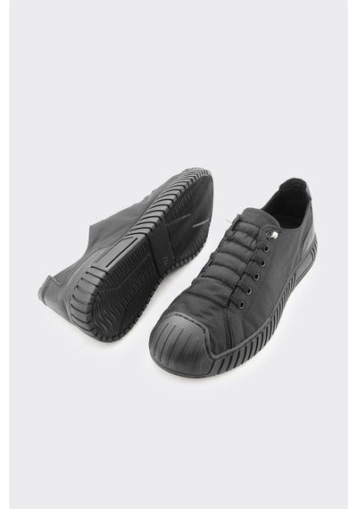 Derinet Lastik Bağcıklı Erkek Sneaker Siyah Siyah