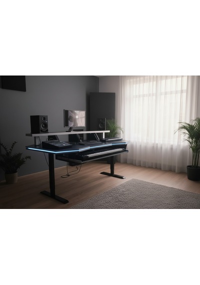 Monodesk Premium Edition Stüdyo Masası Mat Siyah 200 Cm.