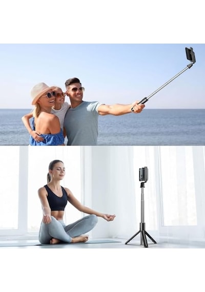 Bluetooth Uzaktan Kumandalı Tripodlu Selfie Çubuğu Paslanmaz Çelik Gövde, 70 Cm Uzayabilir, İos & Android Uy Diğer