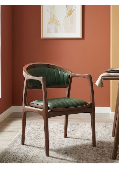 Kensington Kolçaklı İskandinav Ahşap Sandalye Ceviz