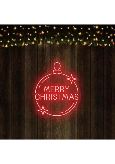 Merry Christmas Yazılı Yılbaşı Temalı Neon Tabela Kırmızı