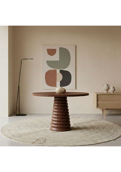 Spirra Yuvarlak Ahşap Yemek Masası 100x100 Ceviz Spirra Yuvarlak Ahşap Yemek Masası 100x100 Ceviz