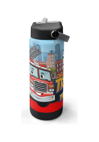 Coral High Kırmızı İtfaiye Desenli Katlanır Ağızlıklı Çelik Termos 650 Ml 38345 Kırmızı