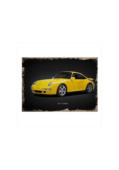 Bedeko Sarı Porsche Desenli Mdf Tablo 50 Cm X 70 Cm