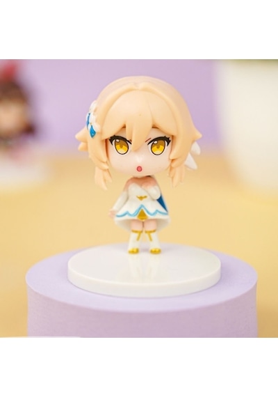 Genshin Impact Lumine Traveler Mini Figür - 10 Cm Koleksiyonluk Anime Figürü
